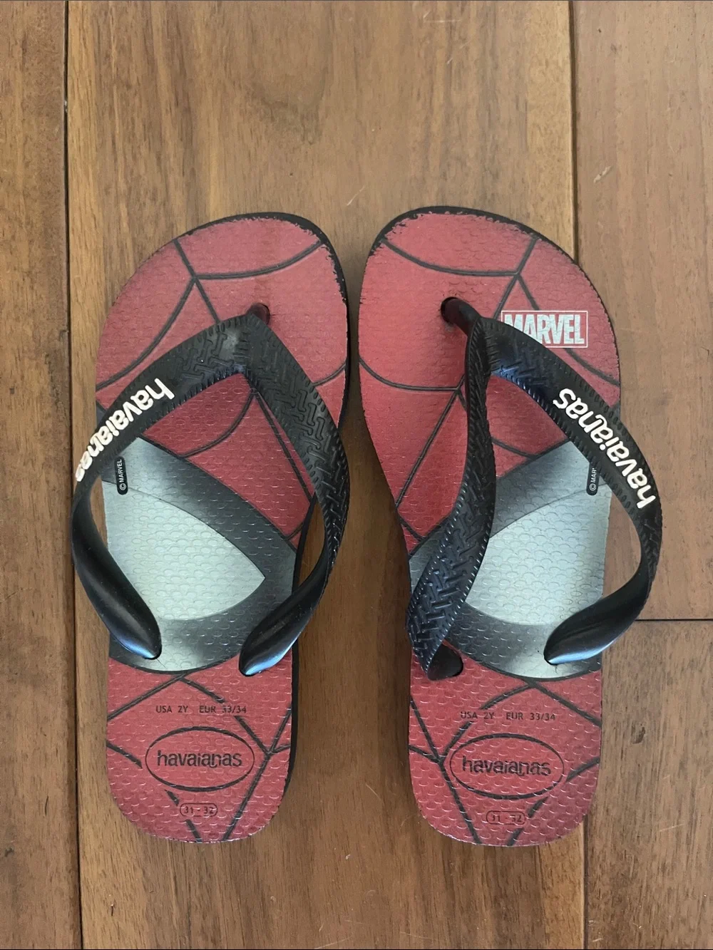 Havaianas Kids Marvel Spider-Man Red and Black Flip Flops